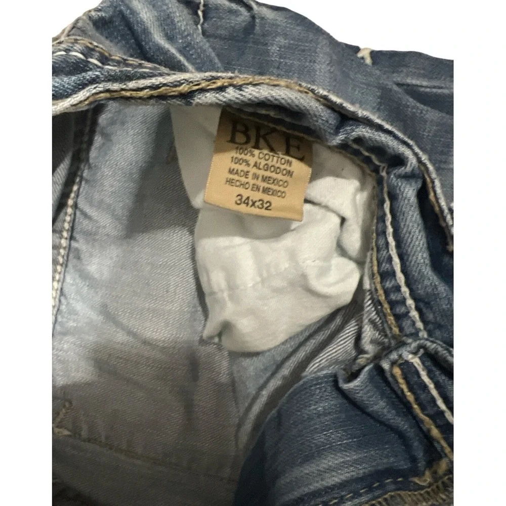 BKE Buckle Mens 34x30.5 Marshall Light Wash Blue Jeans Mens Denim